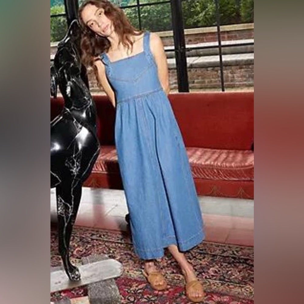 MADEWELL SIZE 4 Denim Apron Midi Dress